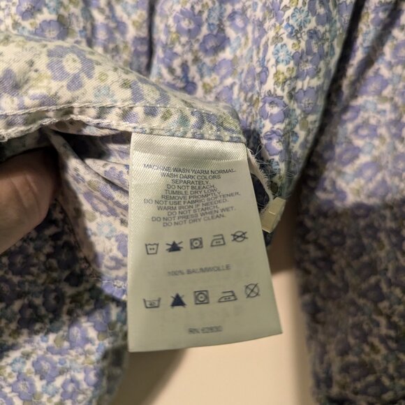 Lands End 3/4 sleeve no-iron floral blouse size 18 - Picture 5 of 6